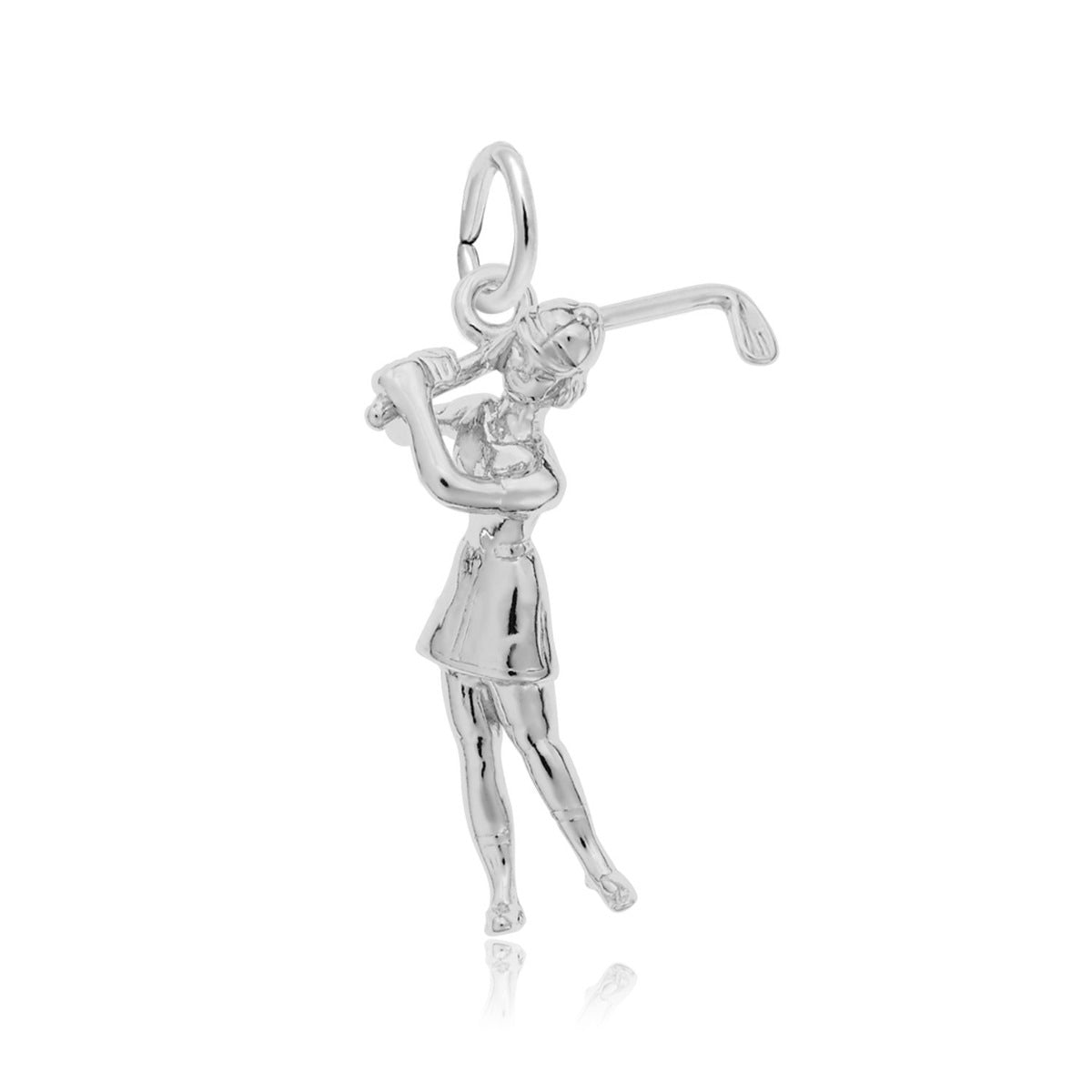 Golfer Charm in Sterling Silver