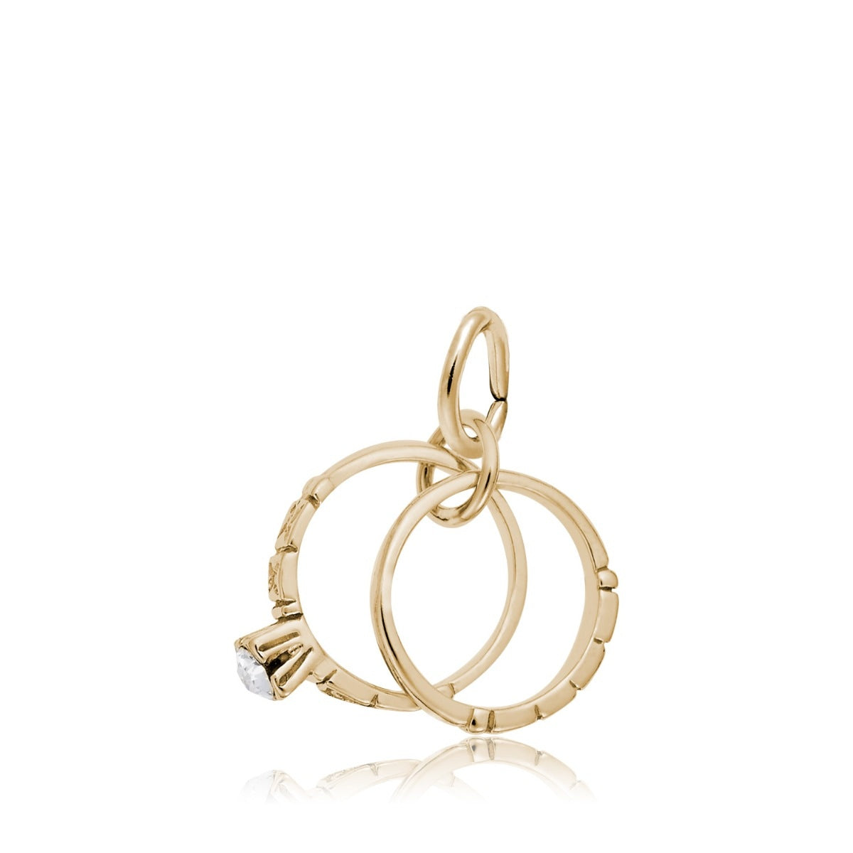 Wedding Rings Charm in 14K Yellow Gold