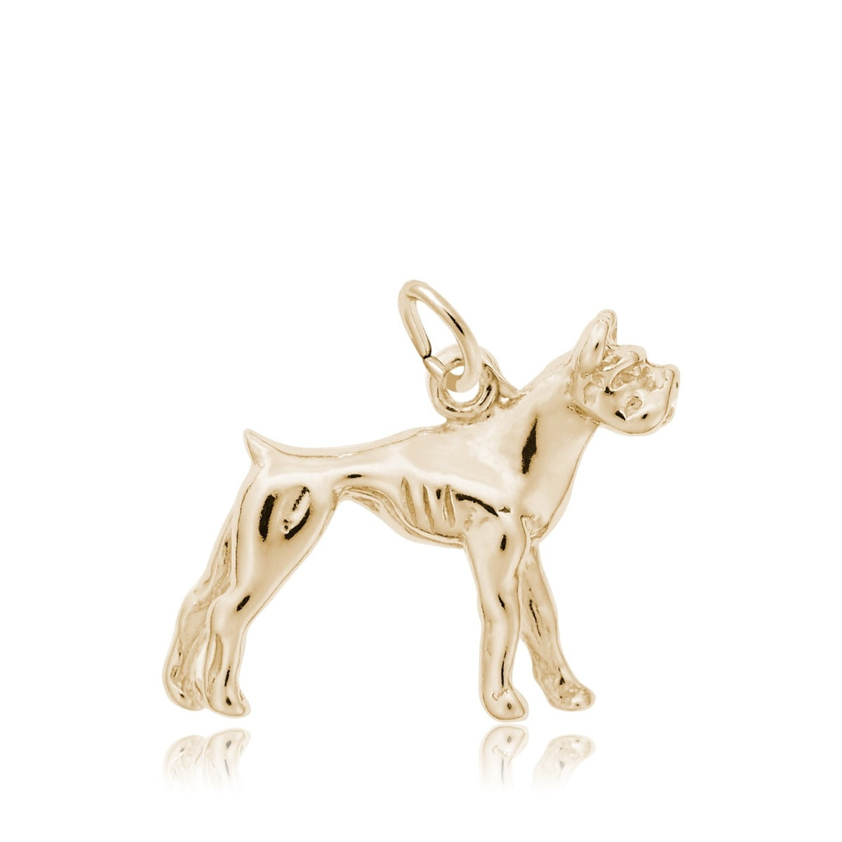 Boxer Dog Charm in 14K Yellow Gold