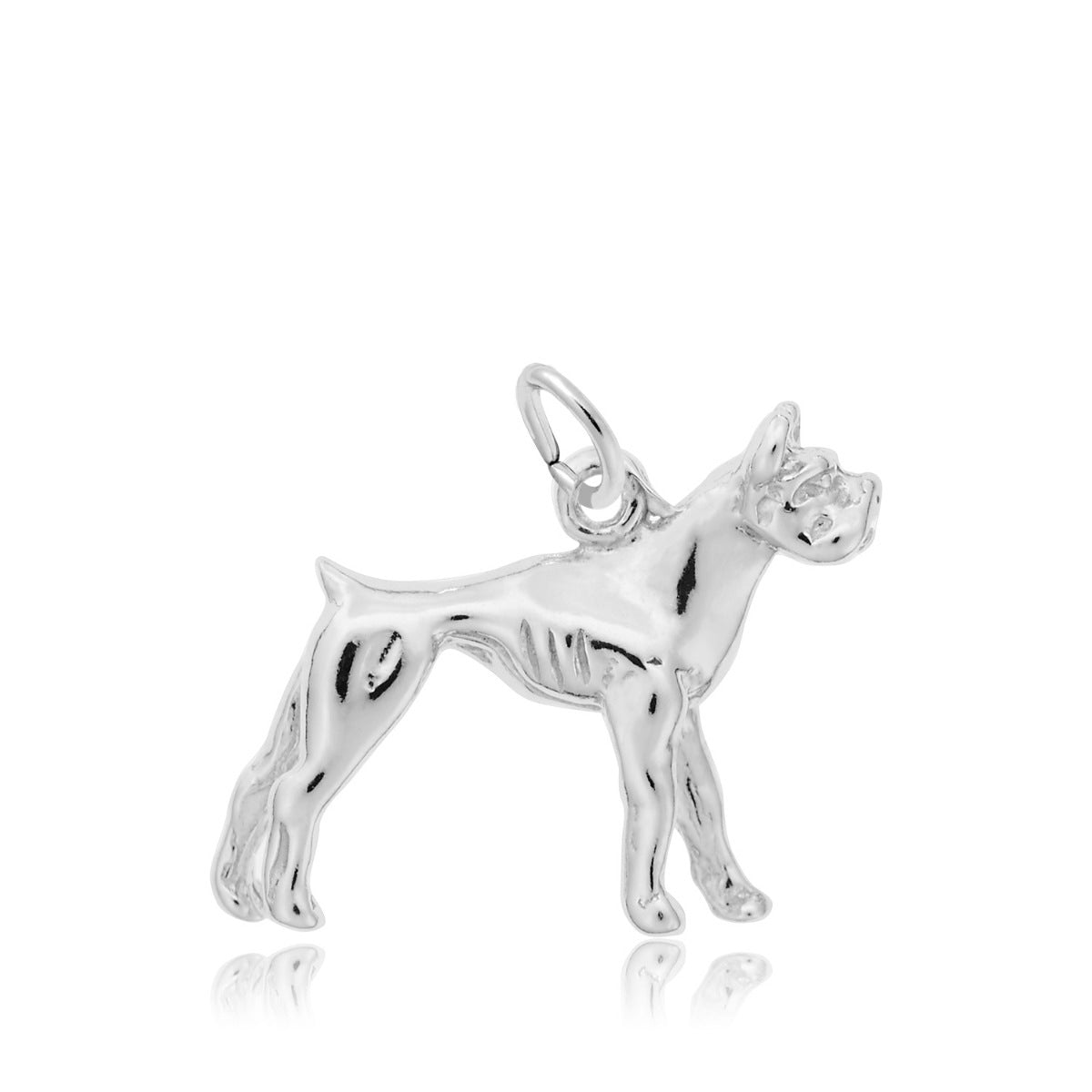 Boxer Dog Charm in Sterling Silver