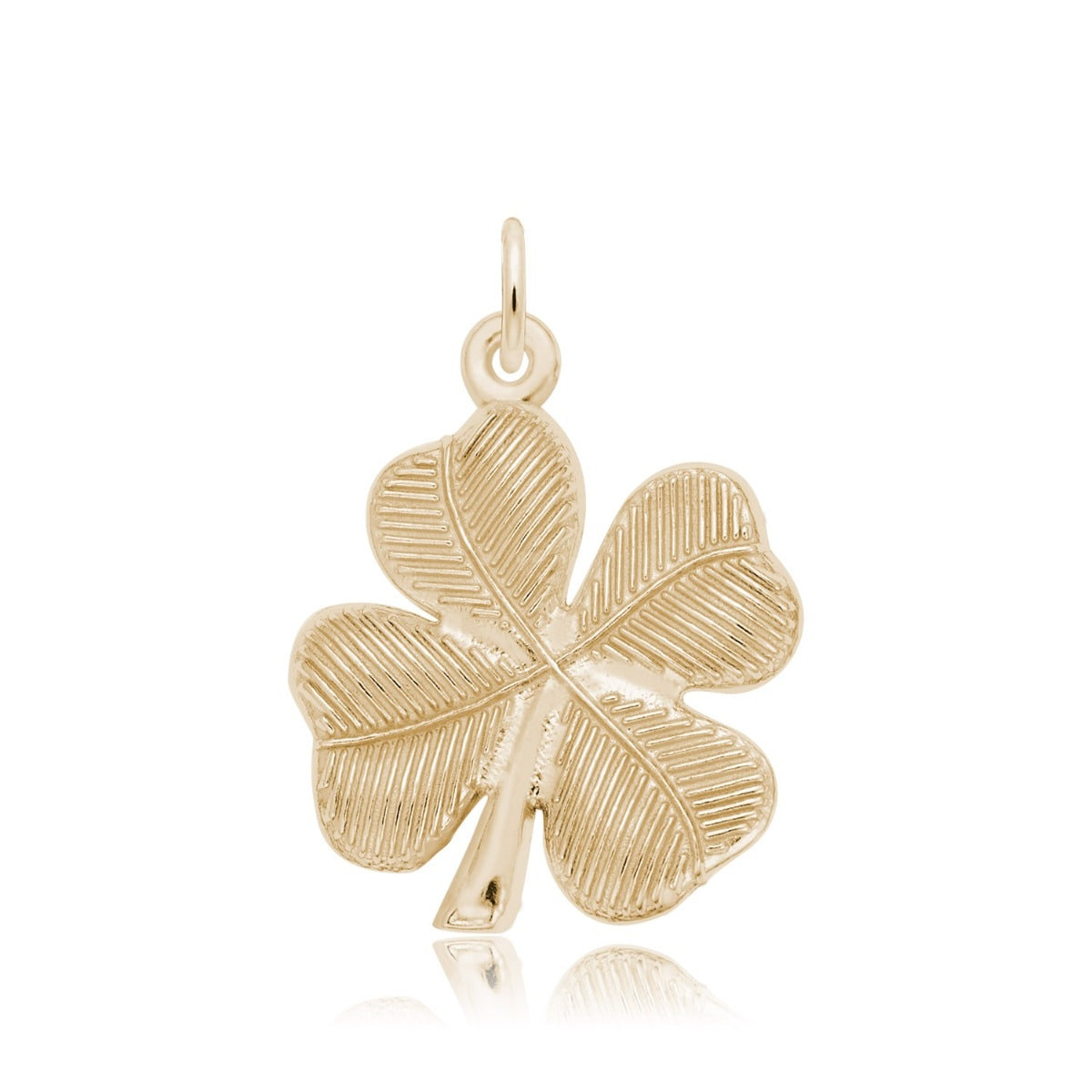 Large Four Leaf Clover Charm in 14K Yellow Gold