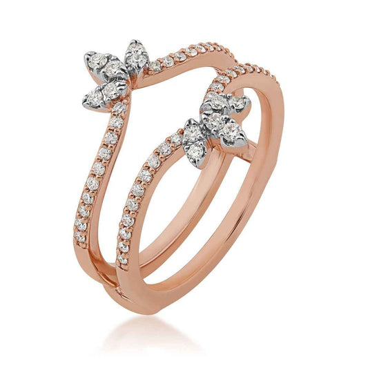 1/3 ct. tw. Insert Ring in 14K Pink Gold front view