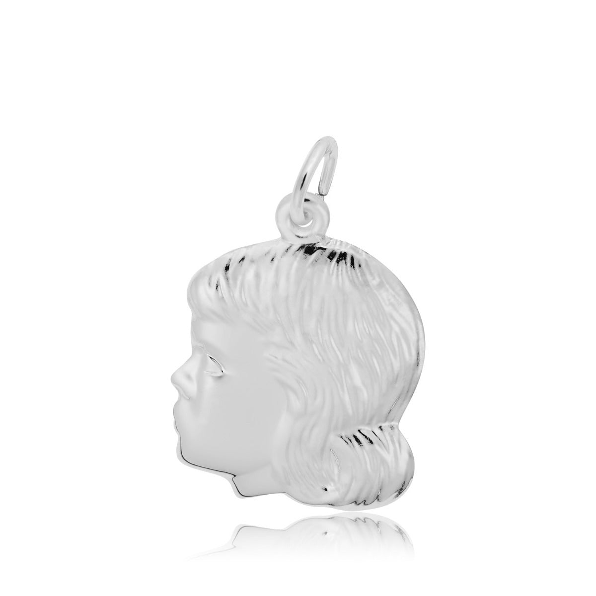 Young Girl’s Head Charm in Sterling Silver