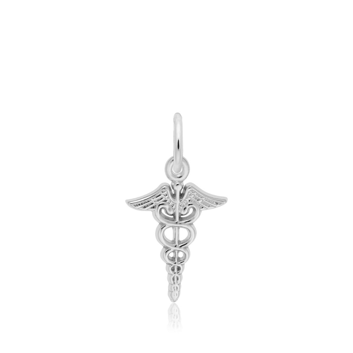 Caduceus Charm in Sterling Silver