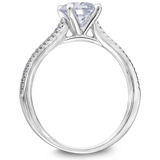 Scott Kay Luminaire 1/10 ct. tw. Diamond Semi-Mount Engagement Ring in 14K White Gold 31 close-up detail