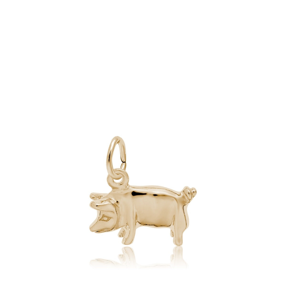 Pig Charm in 14K Yellow Gold