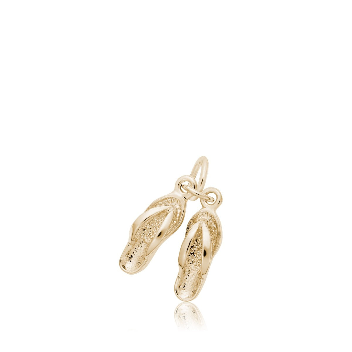 Flip Flop Sandals Charm in 14K Yellow Gold