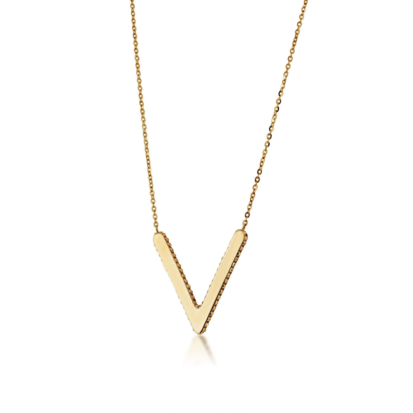Ladies' 'V' Shaped Fashion Pendant in 10K Yellow Gold