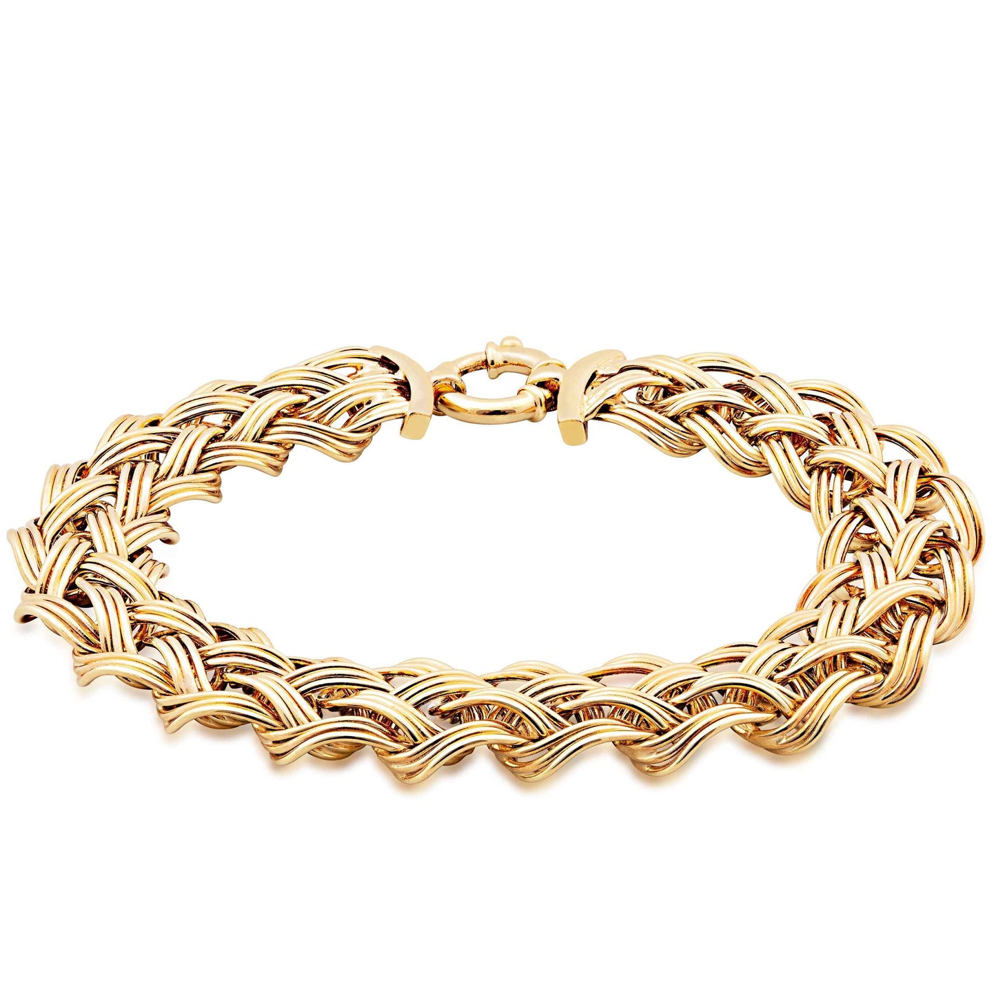 18-inch Braided Basket Weave Necklace in 10K Yellow Gold