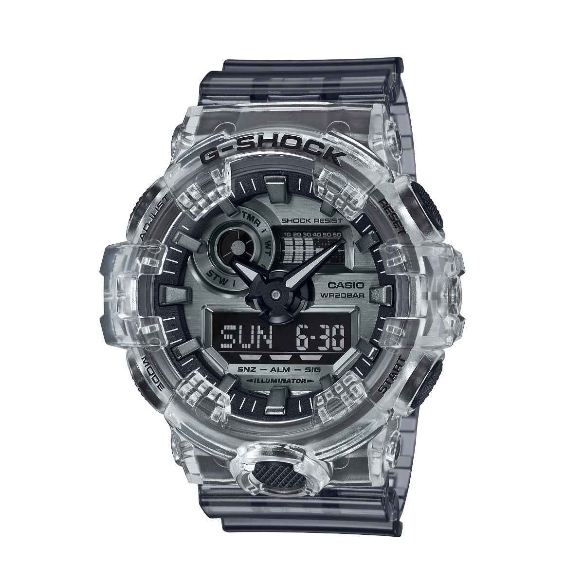 G-Shock Men's Super Illuminator Black and Skeleton Gray Watch