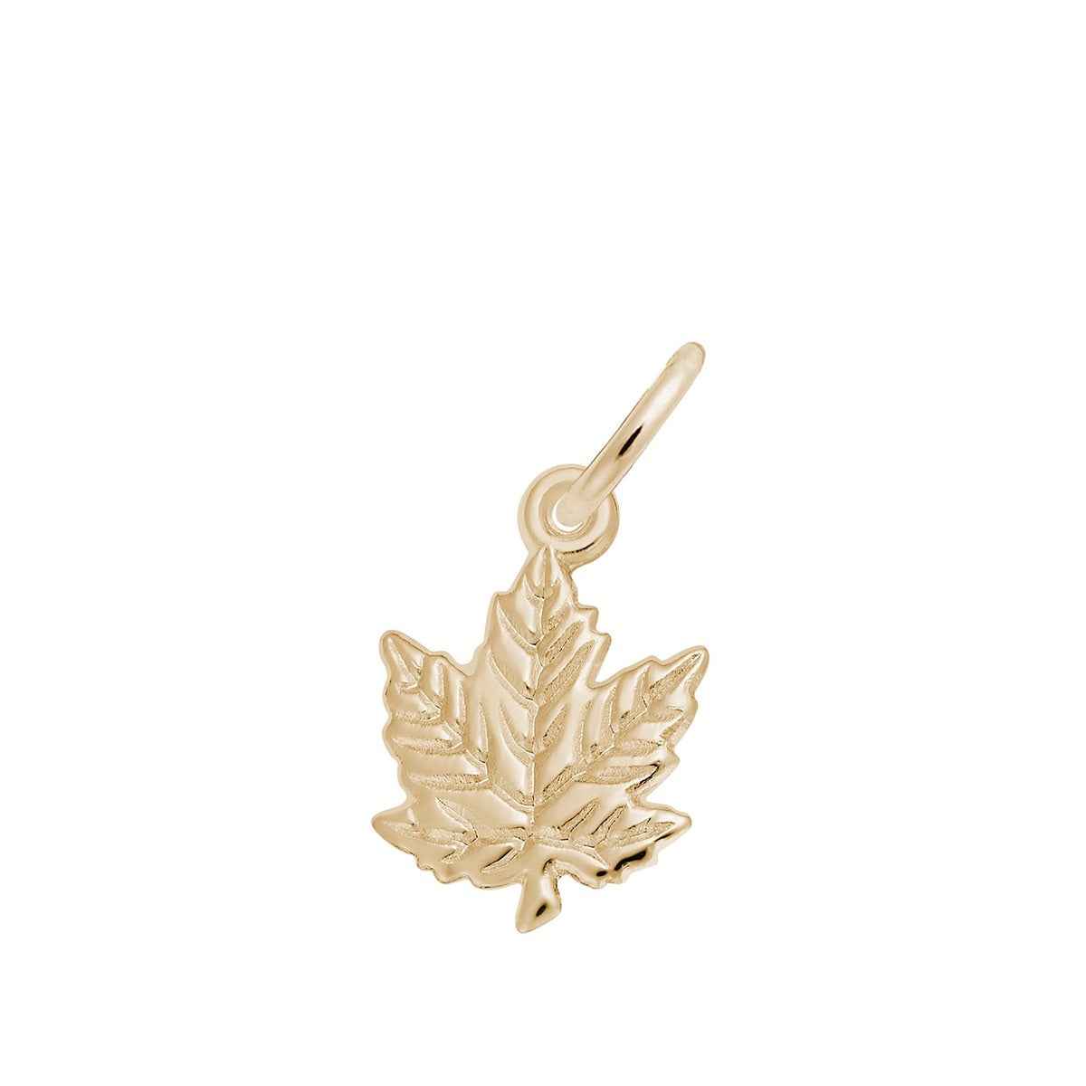 Maple Leaf Charm in 14K Yellow Gold