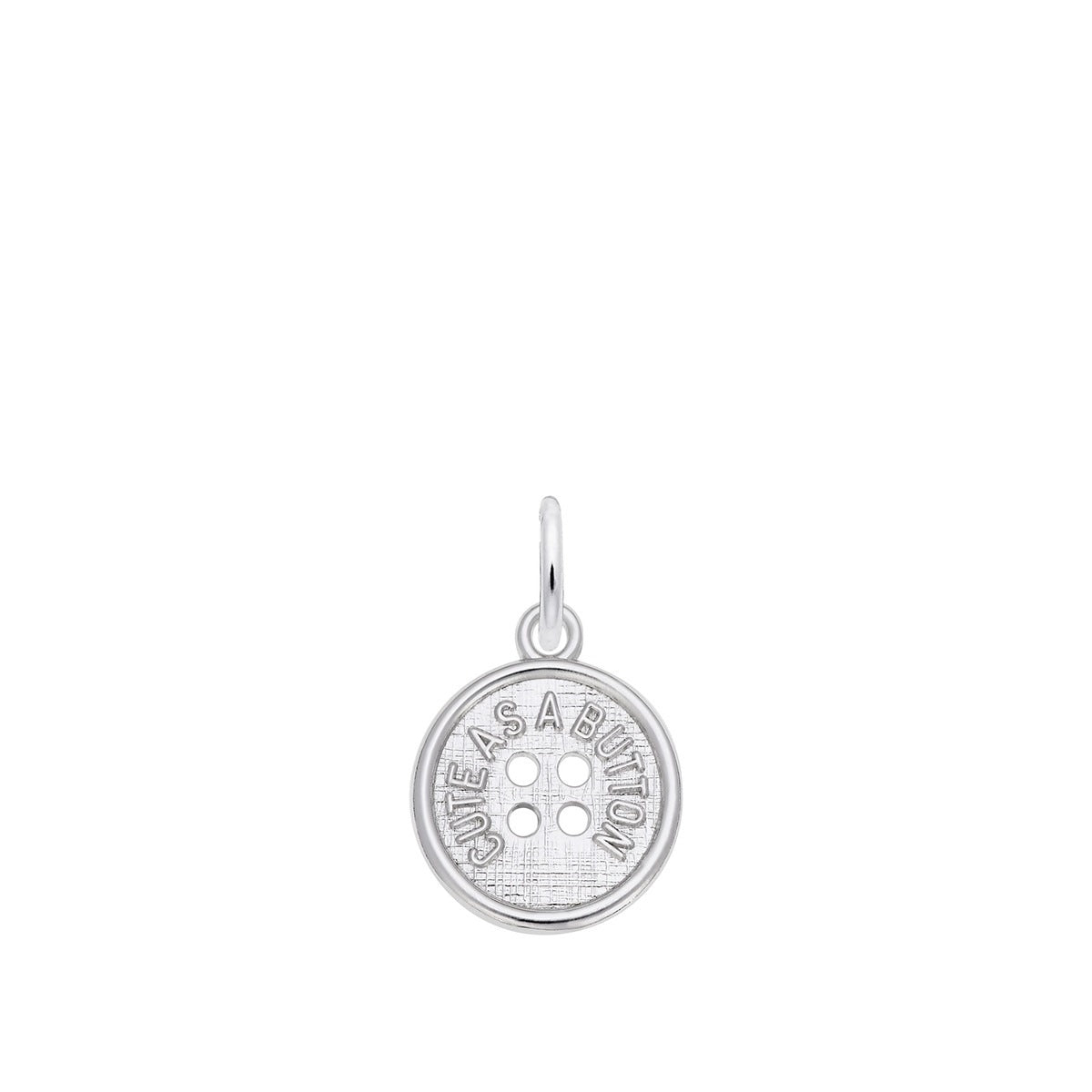 Cute As A Button Charm in Sterling Silver