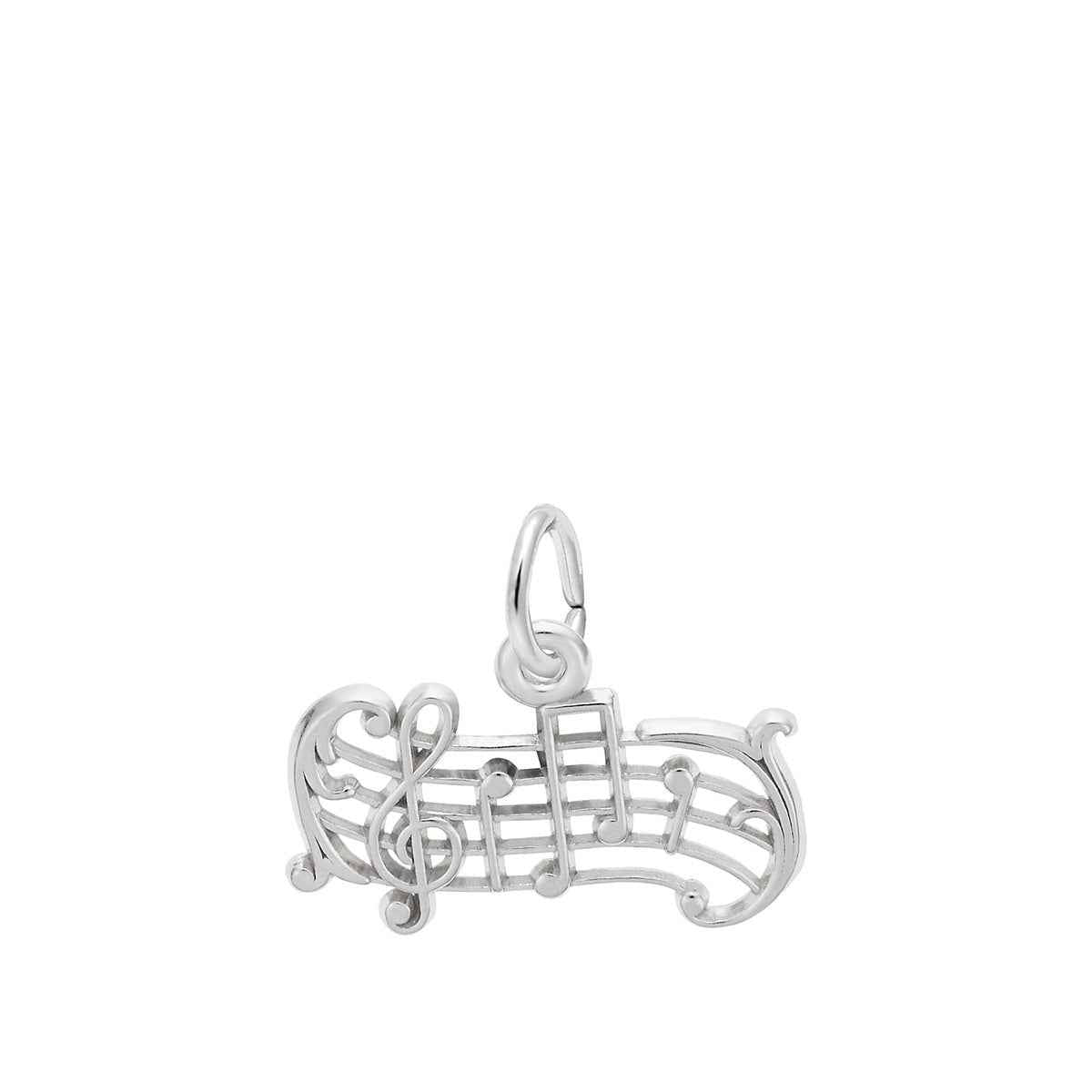 Wavy Music Staff Charm in 14K Yellow Gold