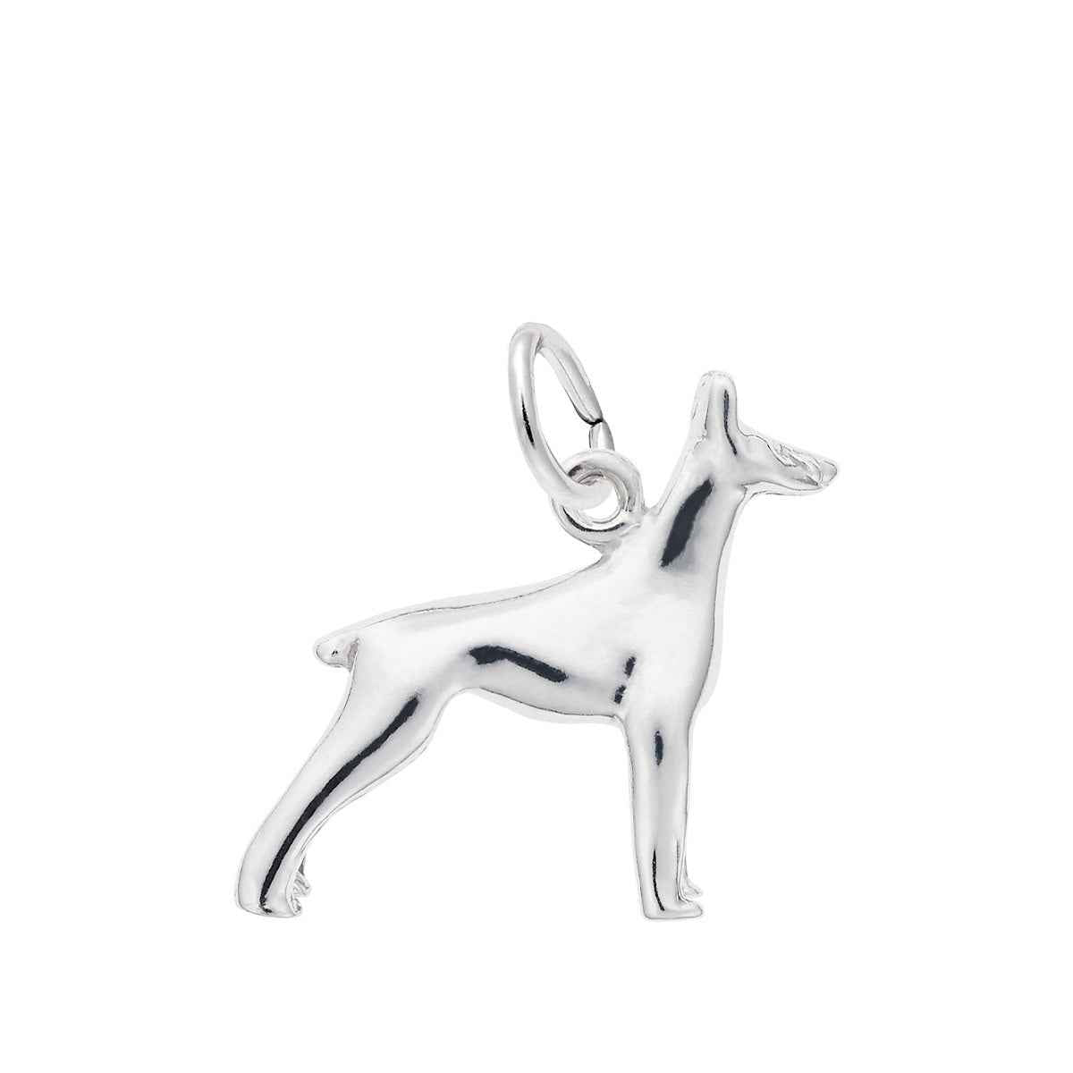 Doberman Charm in Sterling Silver