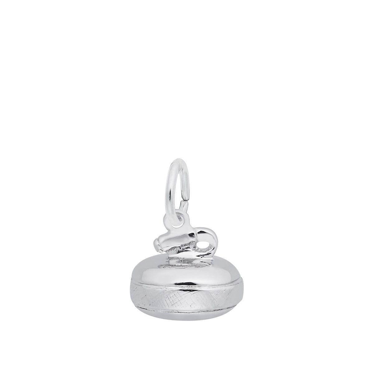 Curling Stone Charm in Sterling Silver