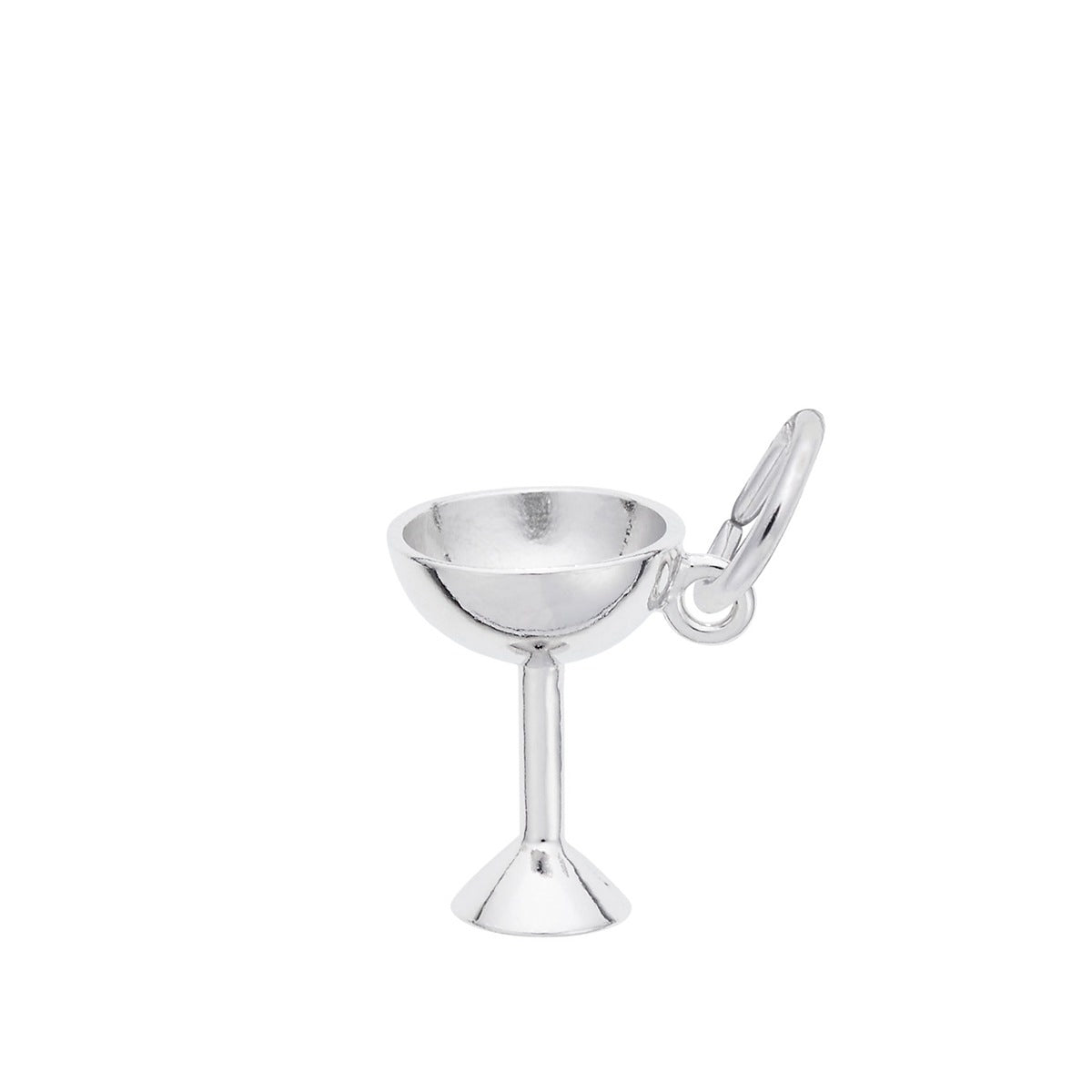 Champagne Glass Charm in Sterling Silver