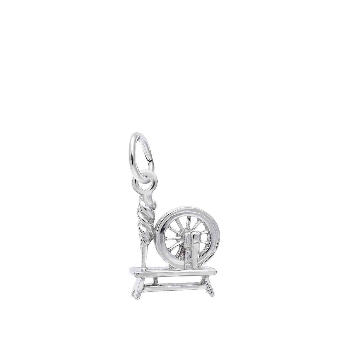 Spinning Wheel Charm in Sterling Silver