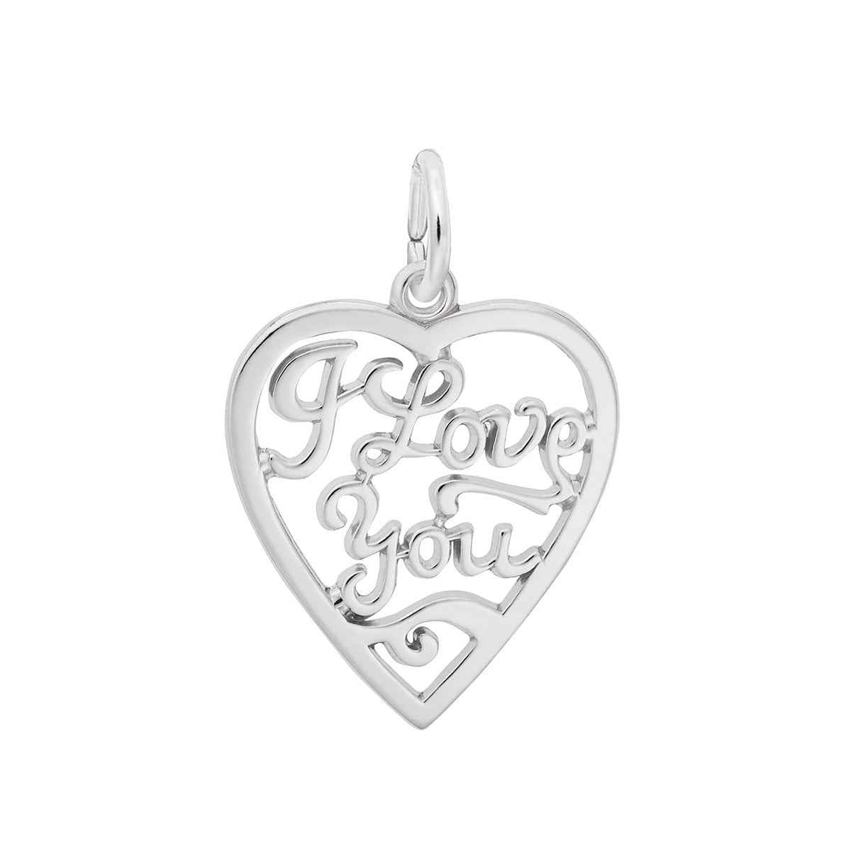 I Love You Charm in Sterling Silver
