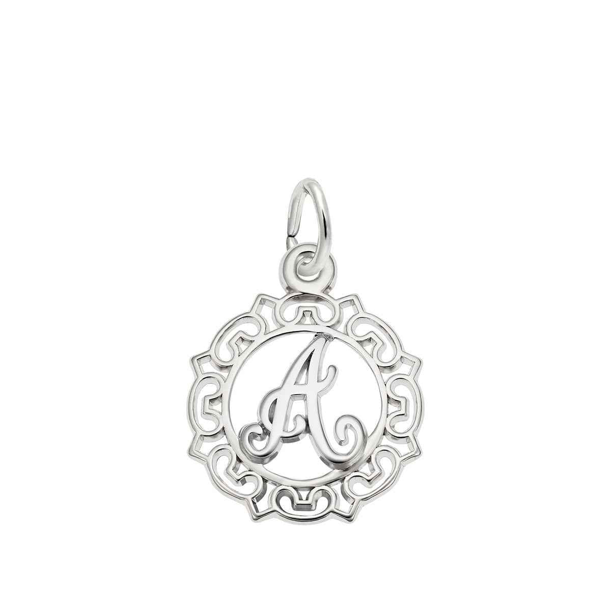 Initial A Charm in Sterling Silver