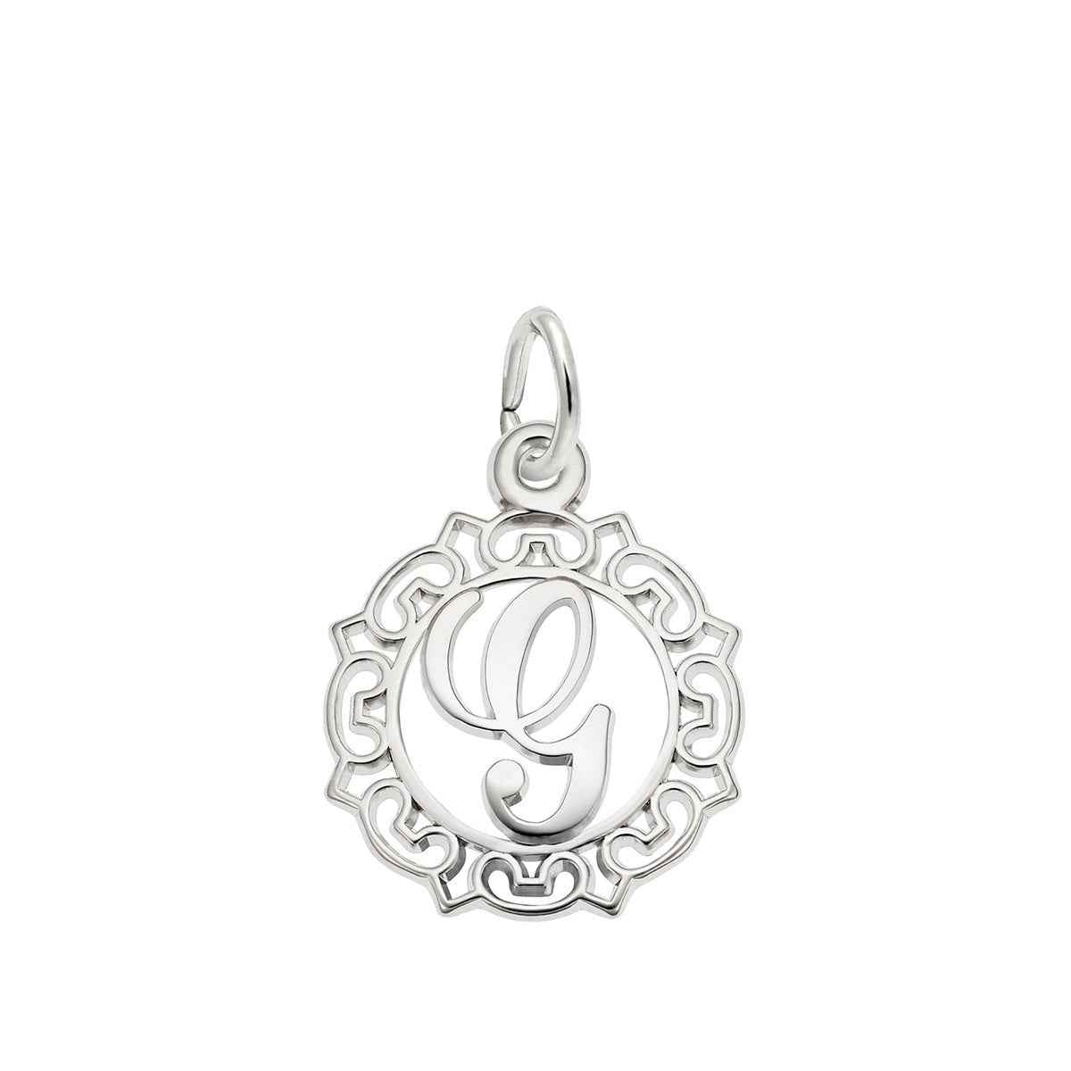 Initial G Charm in Sterling Silver