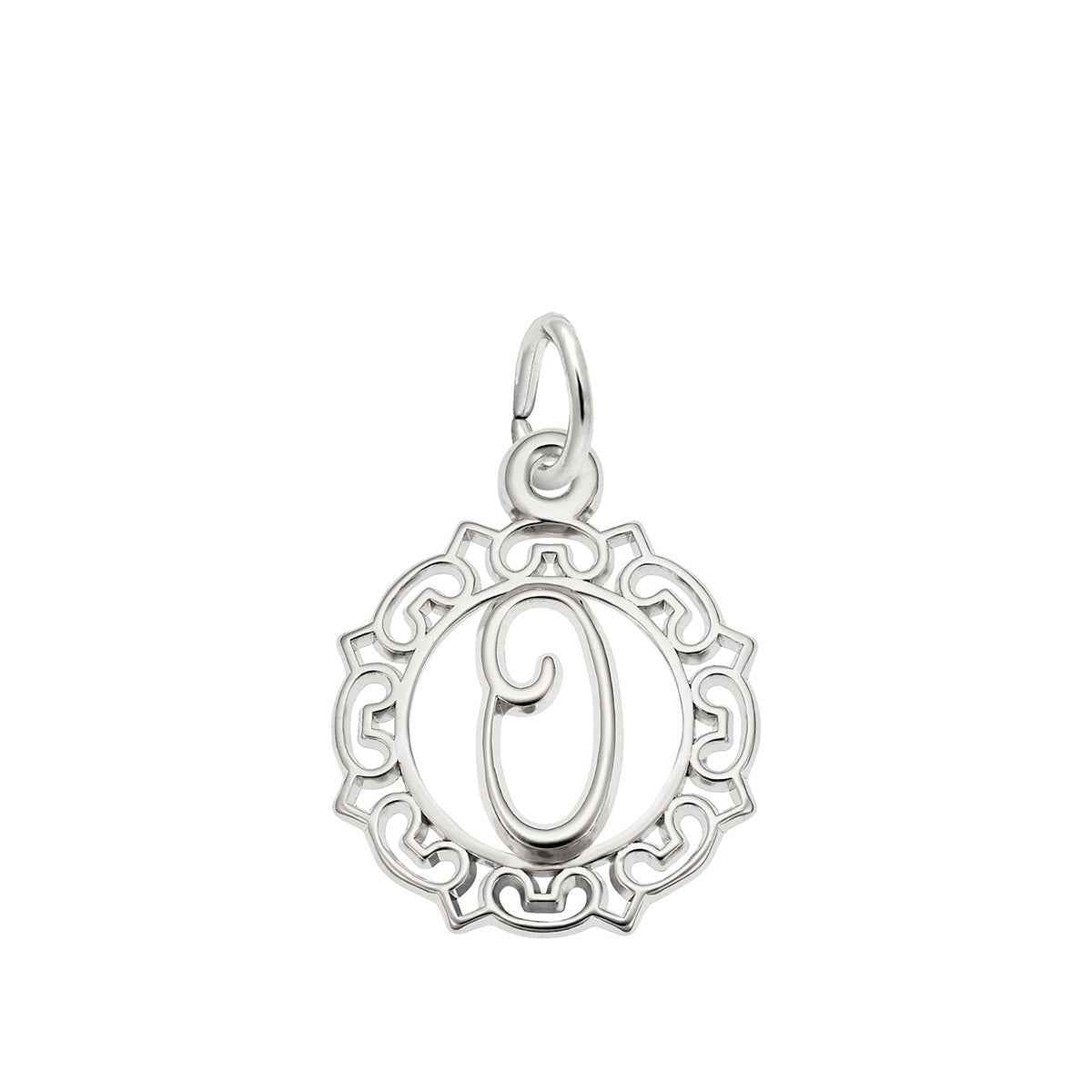 Initial O Charm in Sterling Silver