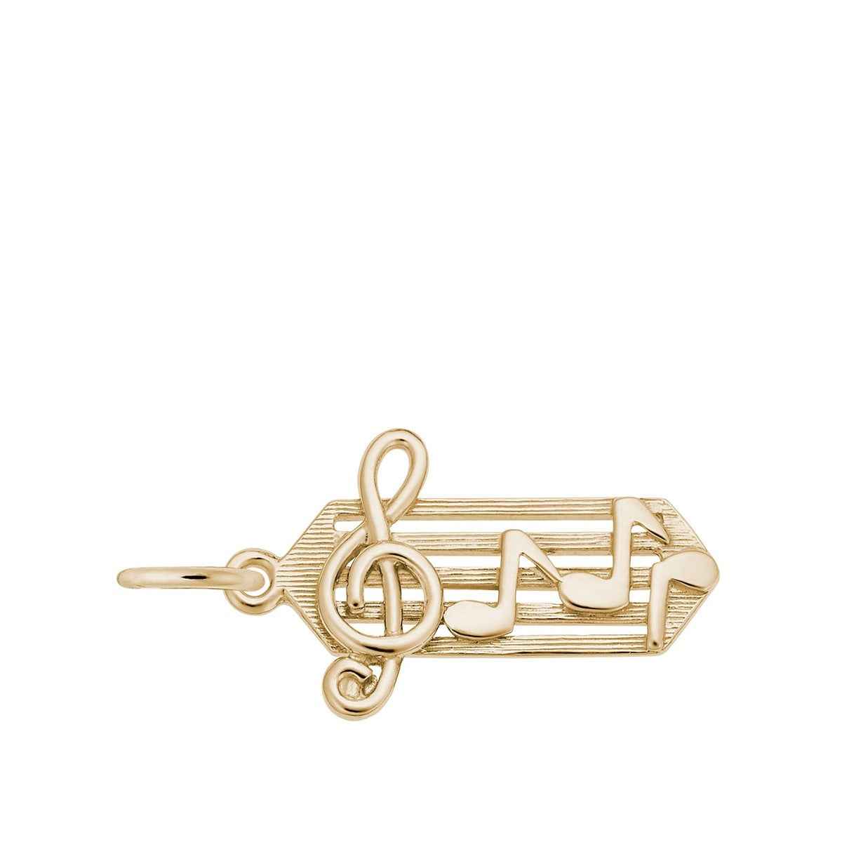 Music Staff Charm in 14K Yellow Gold