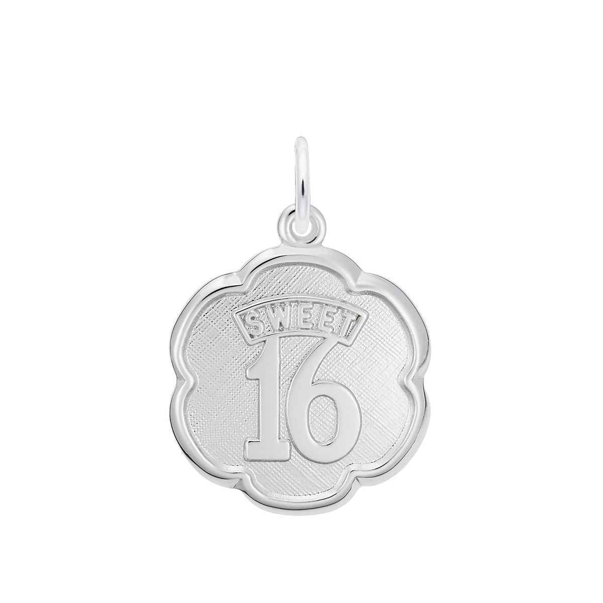 Sweet 16 Flower Charm in Sterling Silver