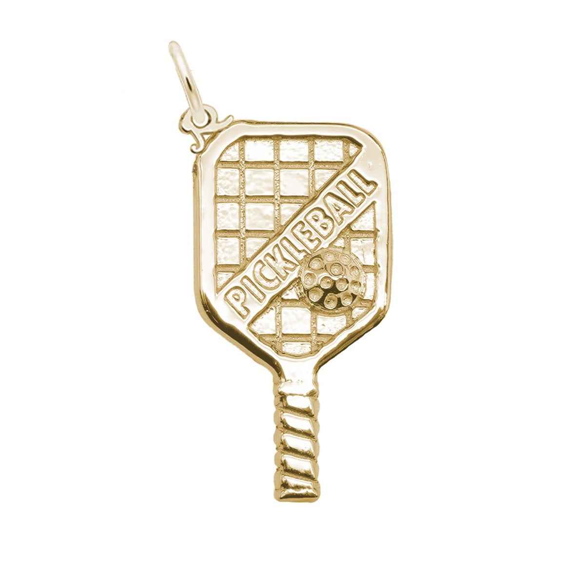 Pickleball 3D Large Charm in 14K Yellow Gold
