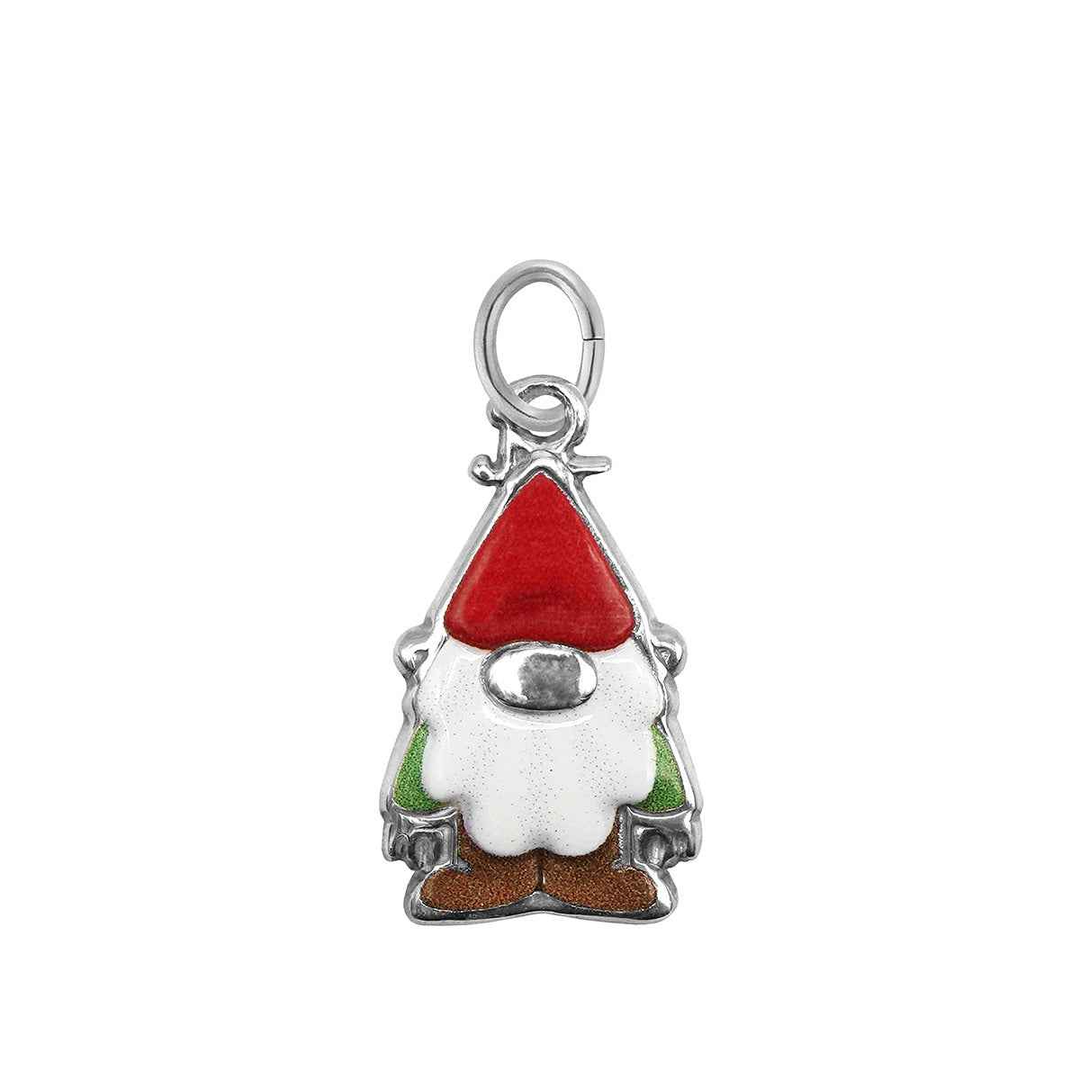 Gnome Painted Charm in Sterling Silver