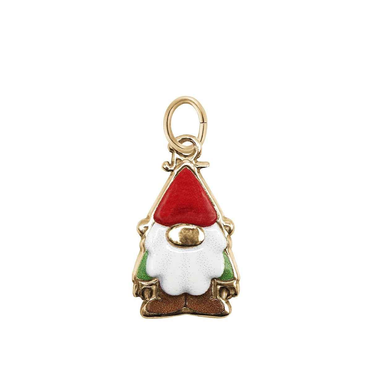 Gnome Painted Charm in 14K Yellow Gold