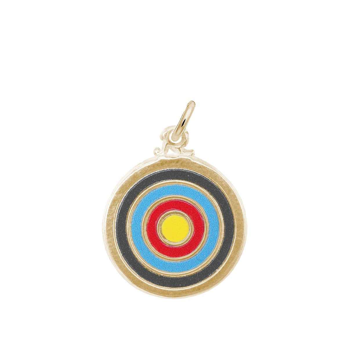 Target Painted Charm in 14K Yellow Gold