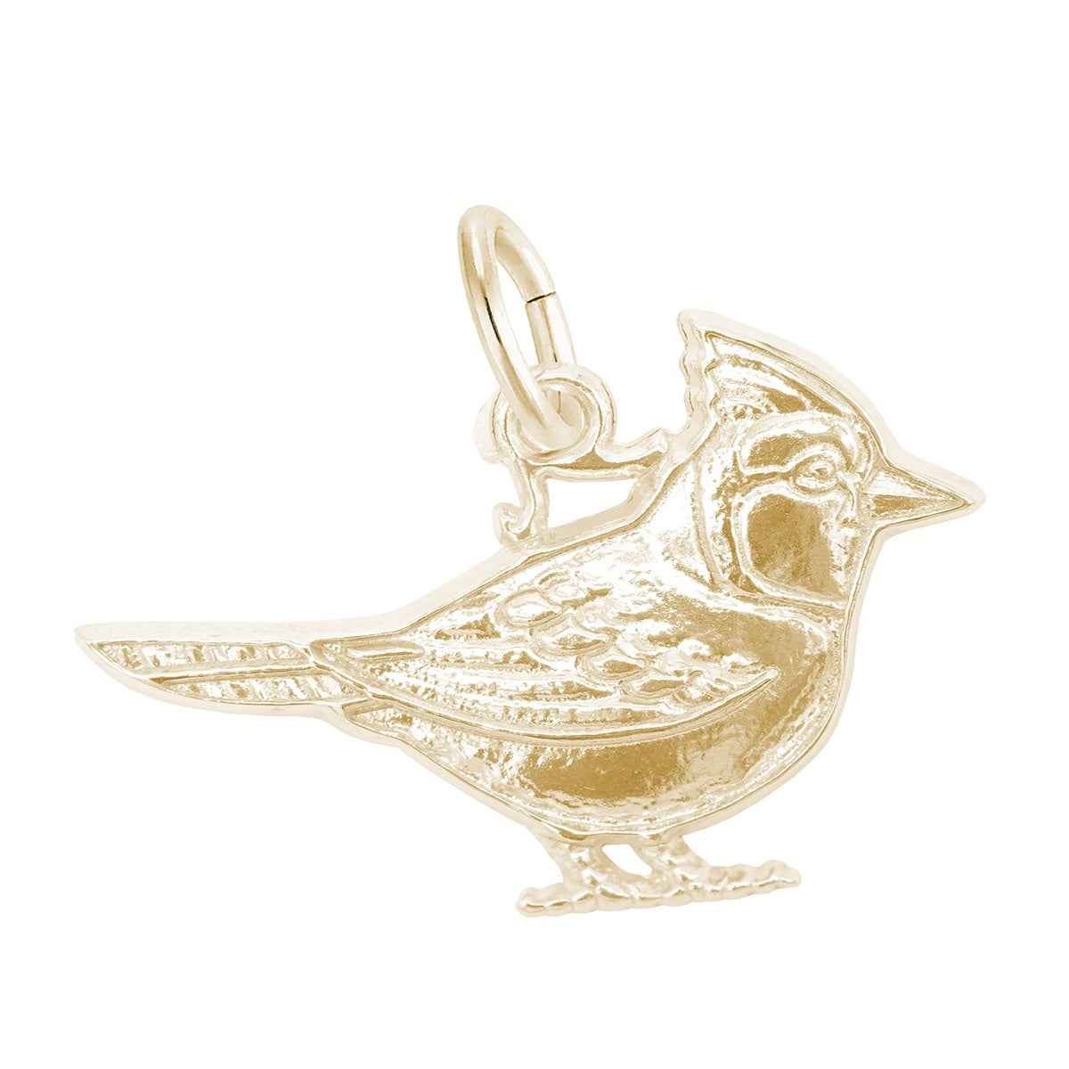 Blue Jay Charm in 14K Yellow Gold