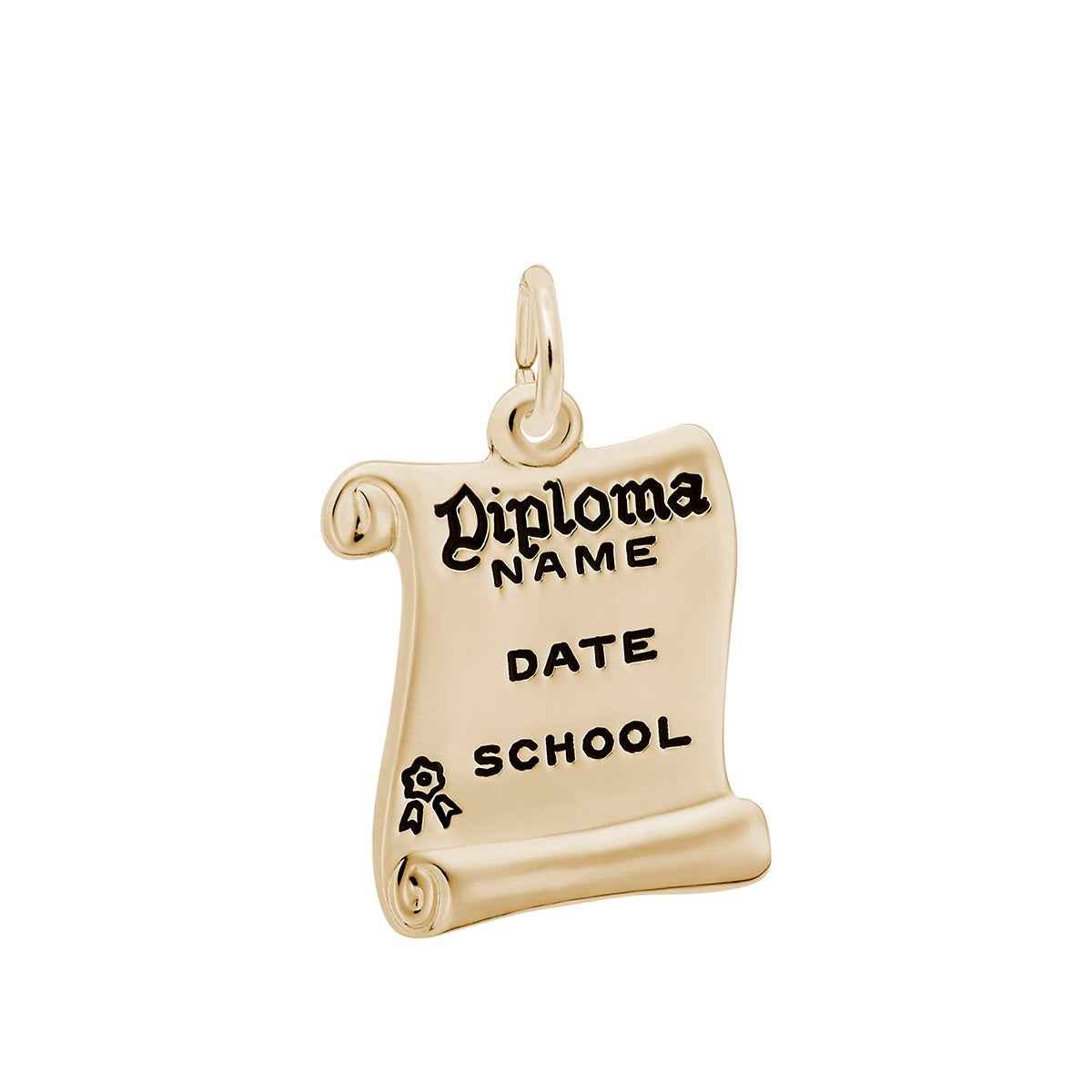 Diploma Charm in 14K Yellow Gold