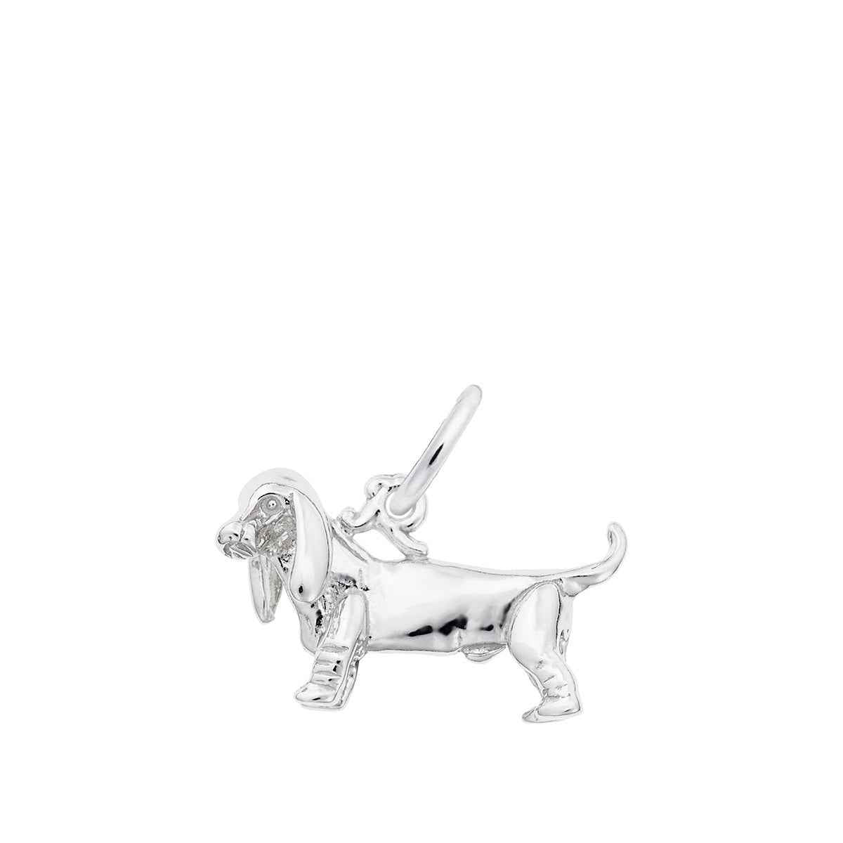 Basset Hound Charm in Sterling Silver