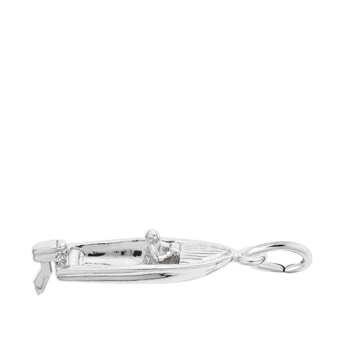 Speedboat & Man Charm in Sterling Silver
