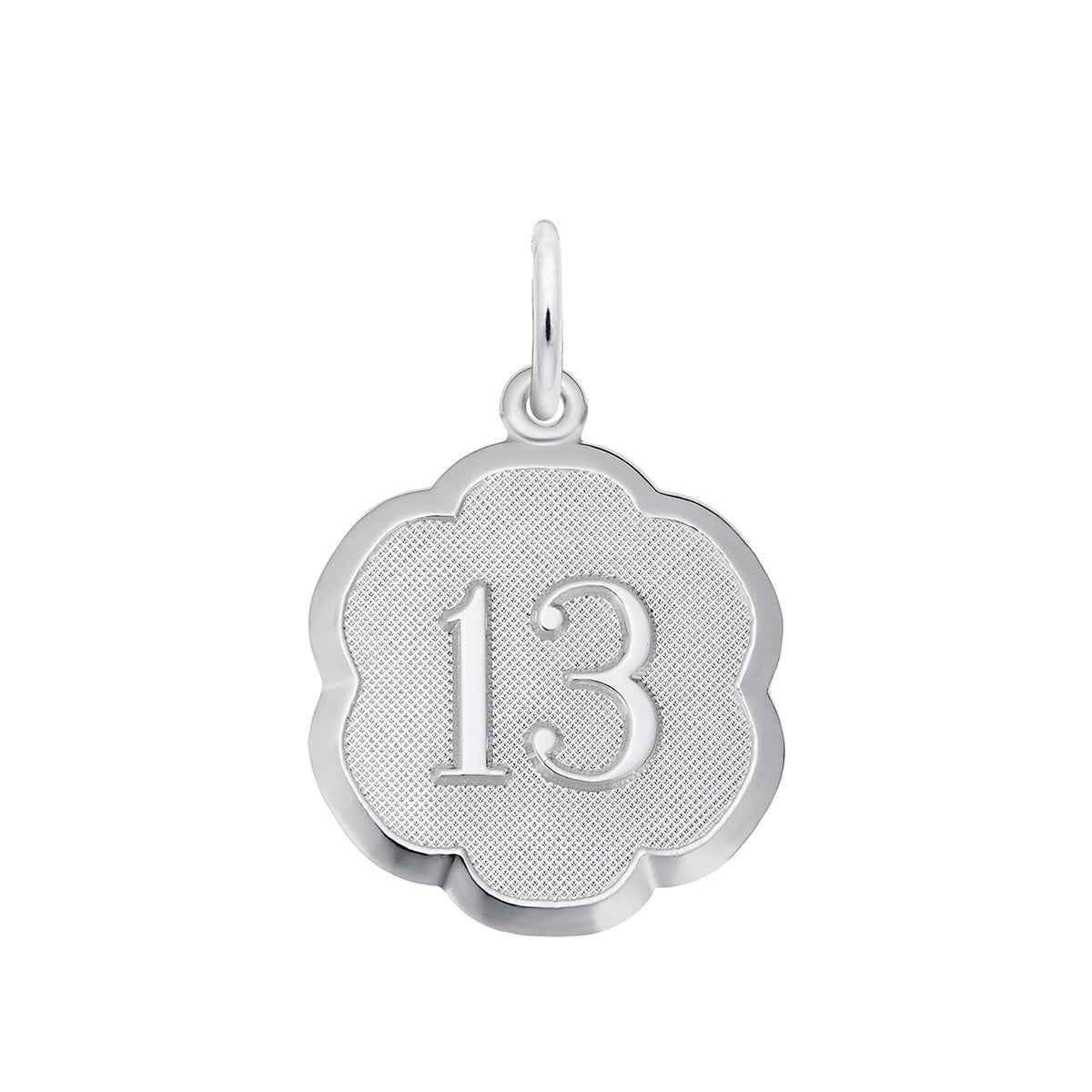 Number 13 Charm in Sterling Silver