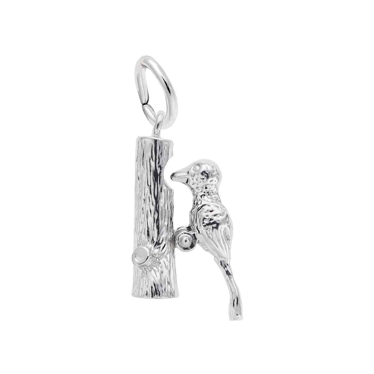 Woodpecker Charm in Sterling Silver