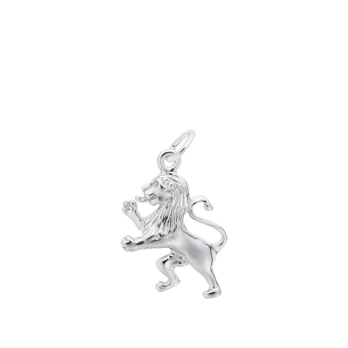 Fighting Lion Charm in Sterling Silver