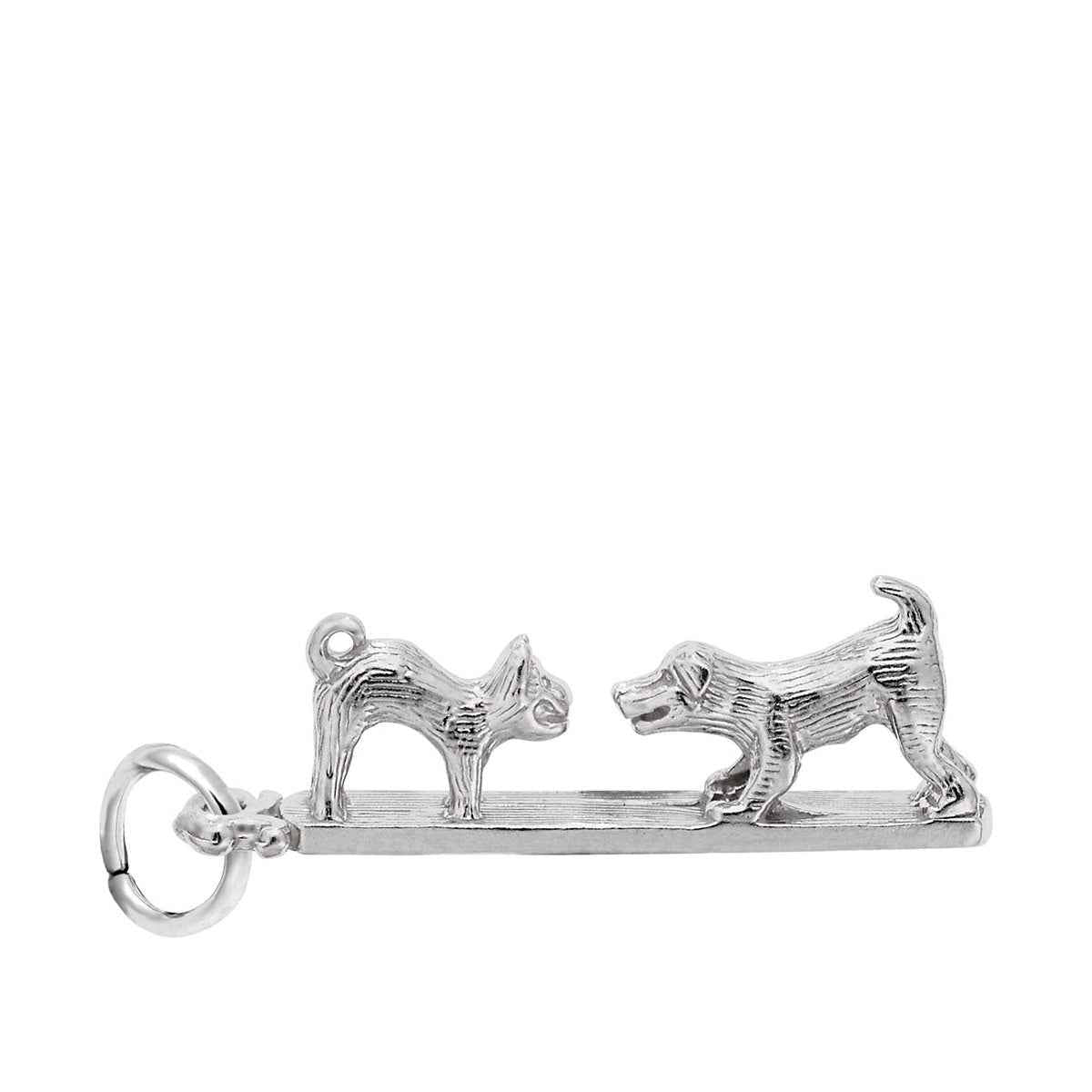 Cat & Dog Charm in Sterling Silver