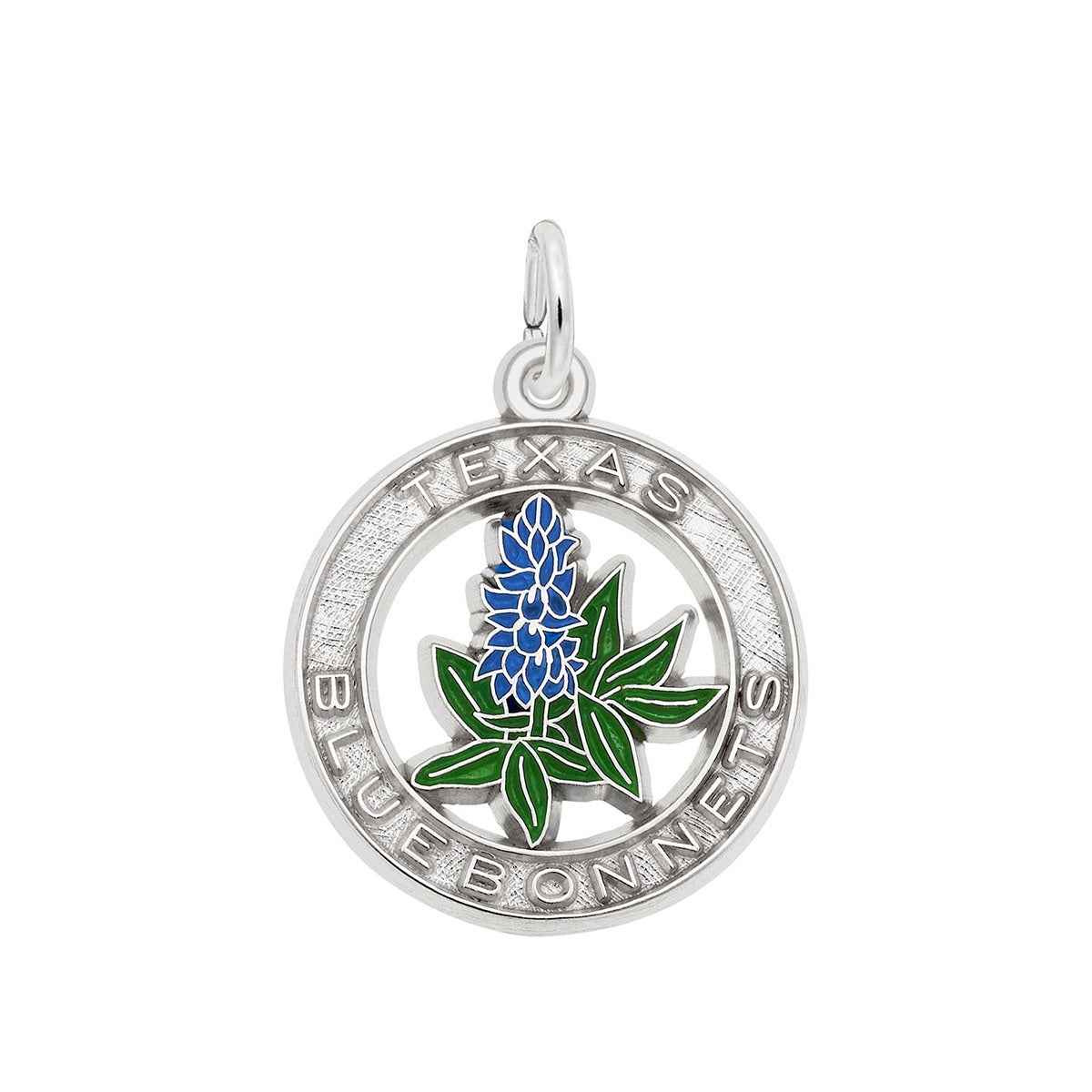 Texas Bluebonnets Charm in Sterling Silver