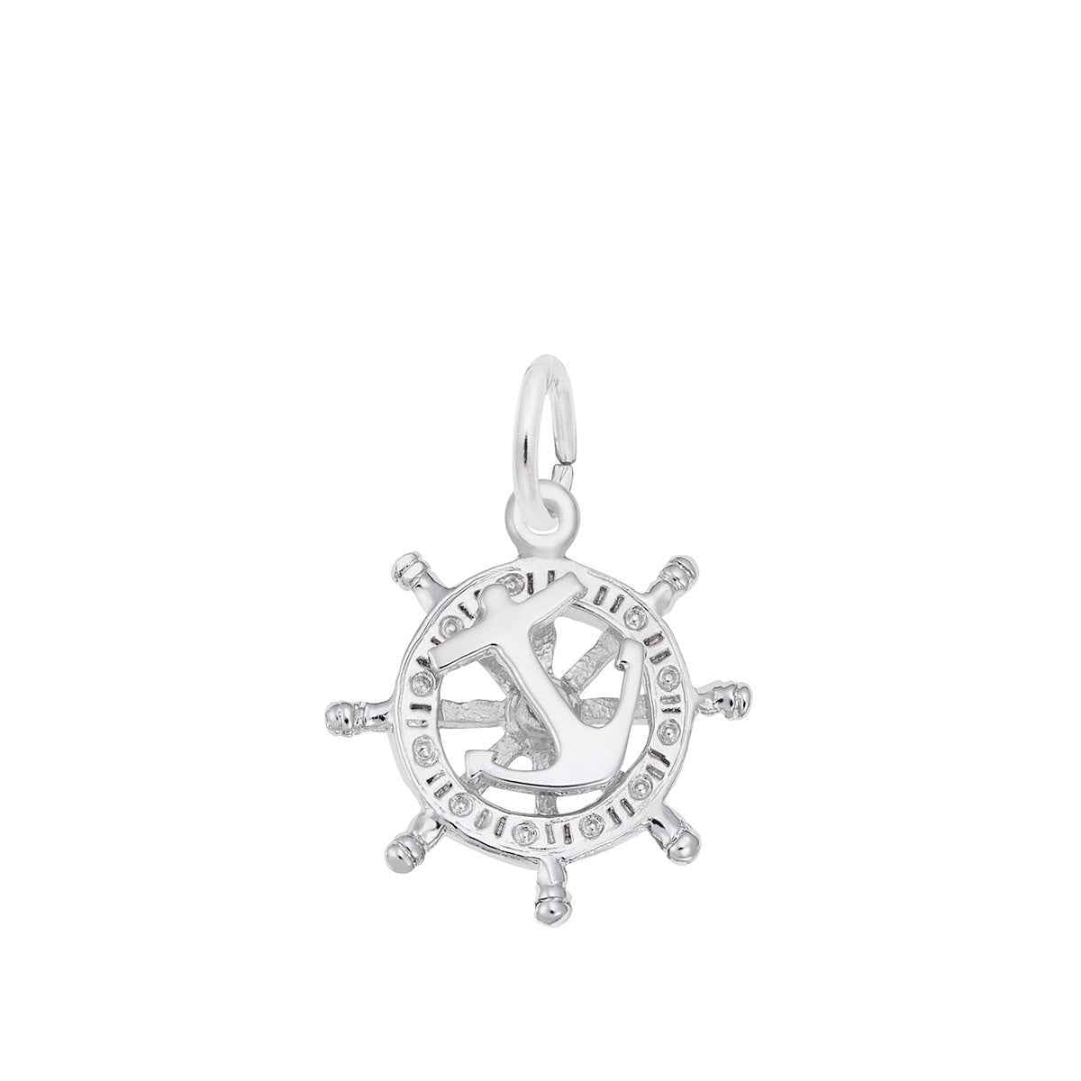 Wheel & Anchor Charm in Sterling Silver