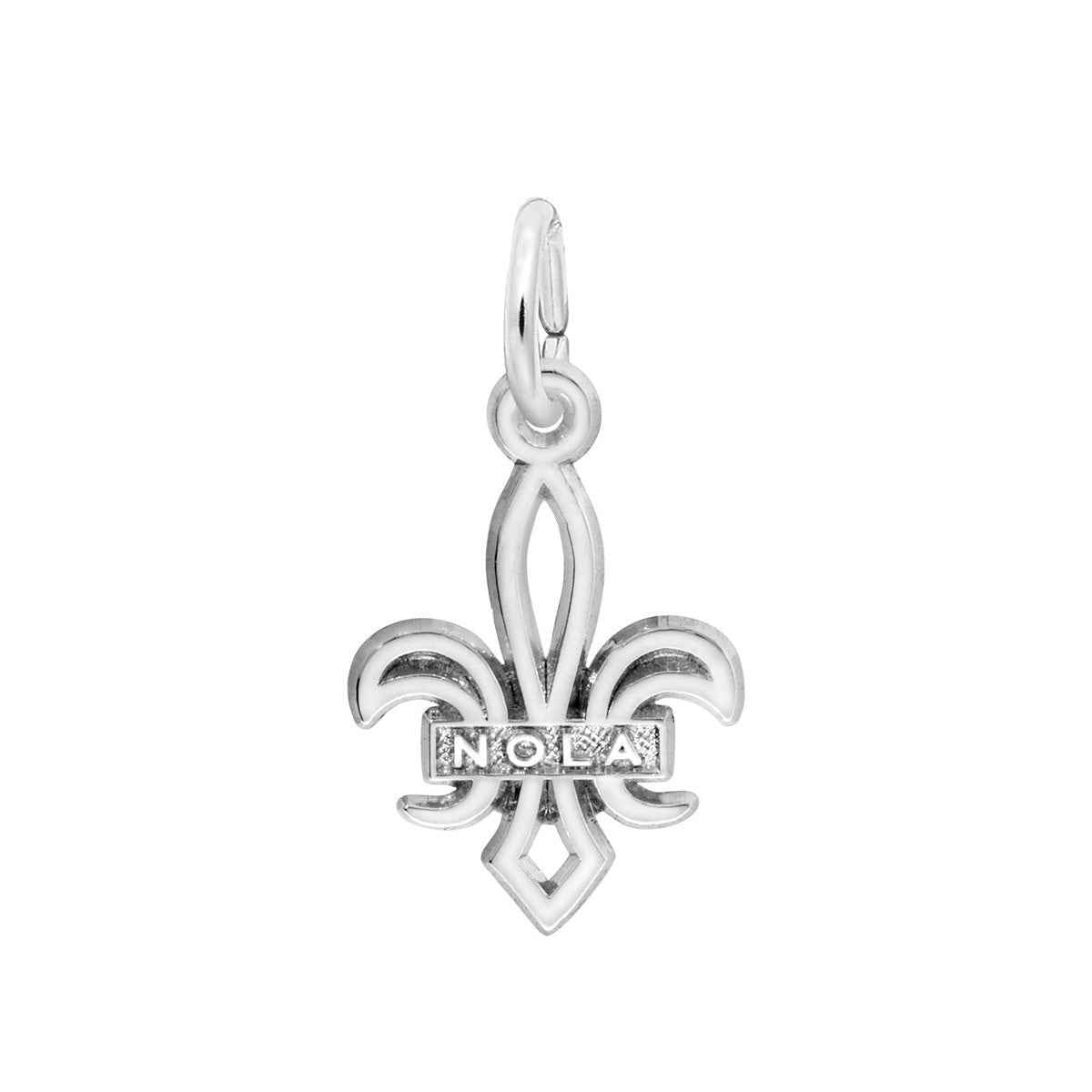 Fleur De Lis Nola Charm in Sterling Silver