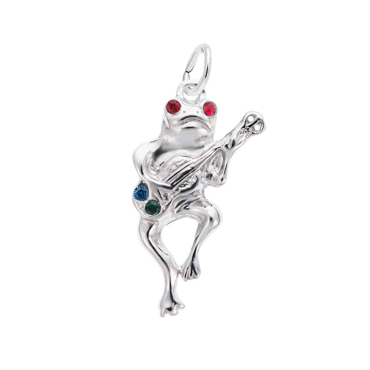 Frog & Guitar Charm in Sterling Silver