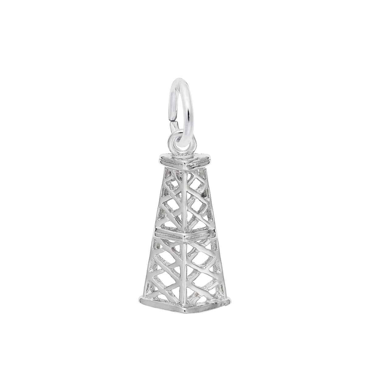 Oil Rig Charm in Sterling Silver
