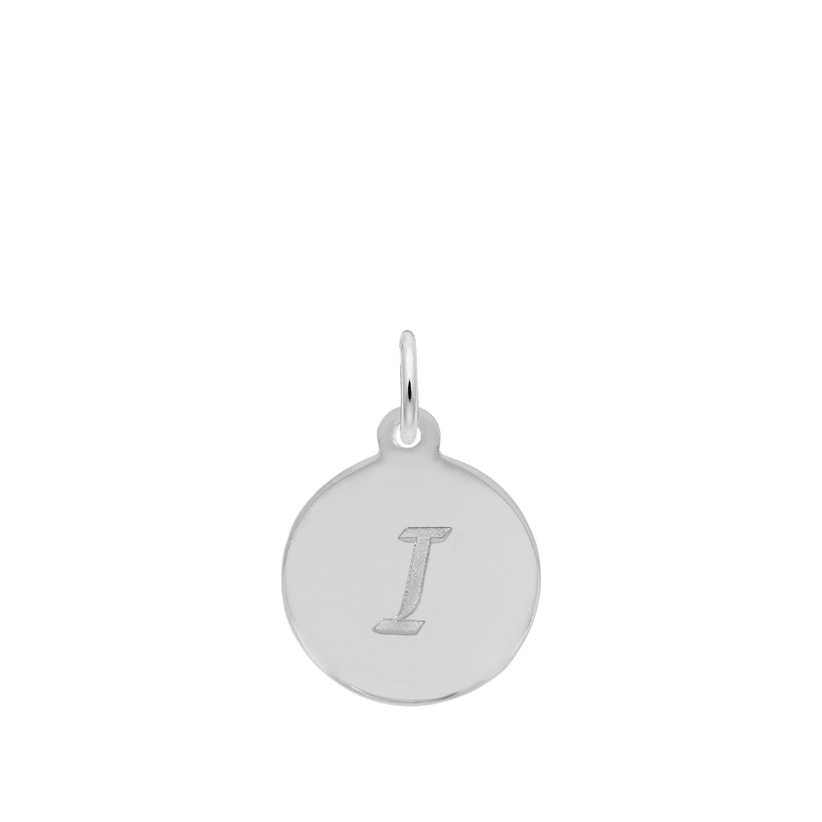 Petite Initial I Disc Charm in Sterling Silver