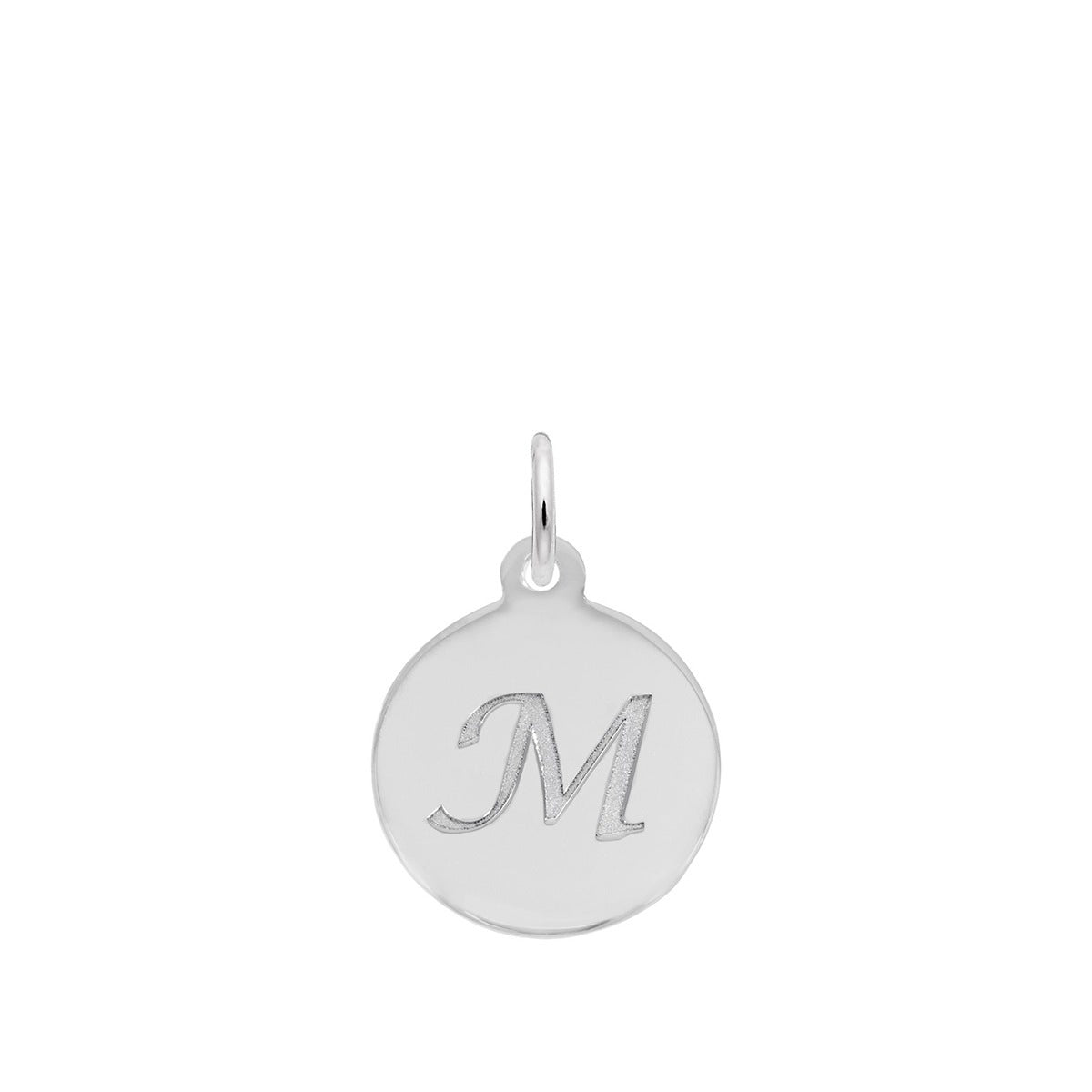 Petite Initial M Disc Charm in Sterling Silver