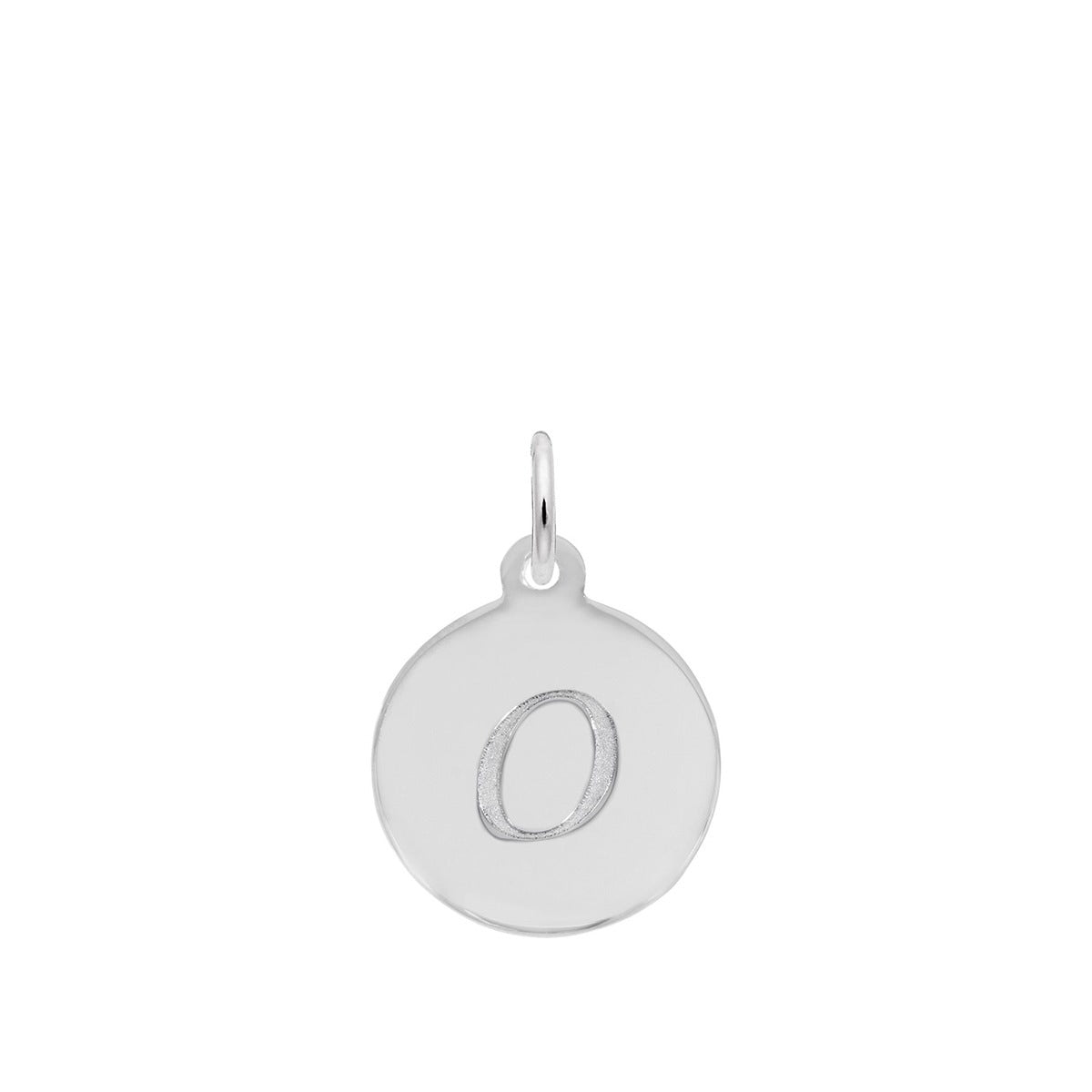 Petite Initial O Disc Charm in Sterling Silver