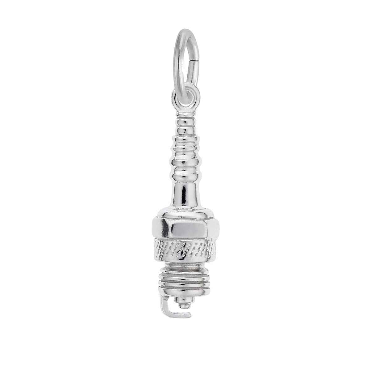 Spark Plug Charm in Sterling Silver