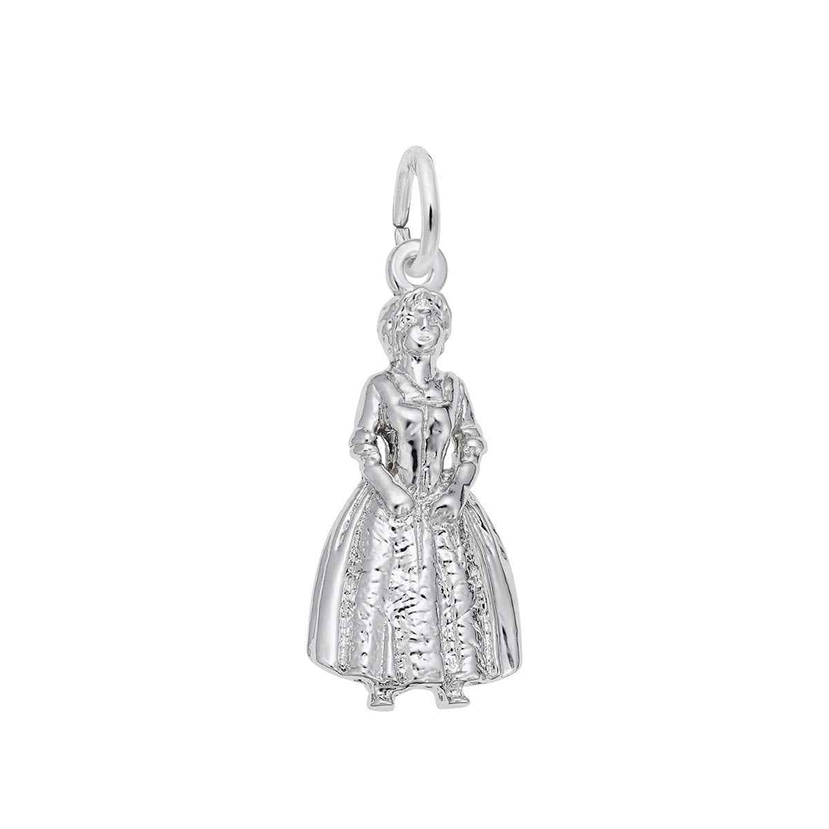 Colonial Woman Charm in Sterling Silver