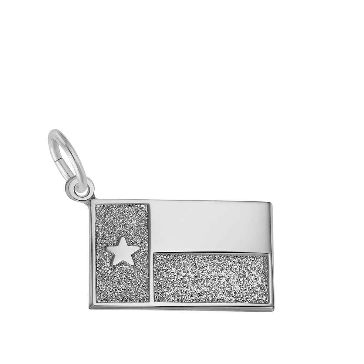 Texas Flag Charm in Sterling Silver